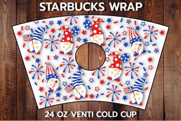 America Flag Gnome 24oz Cup SVG: Graphics for Crafts and Content