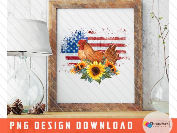 American Flag Chicken USA Png: Graphics for Local Business Branding