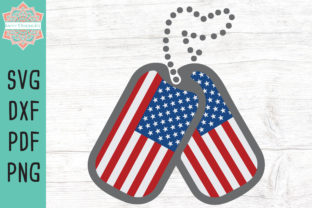 American Flag Dog Tags Cut File