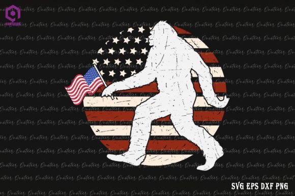 Bigfoot 4th of July American Flag Graphics & Crafts