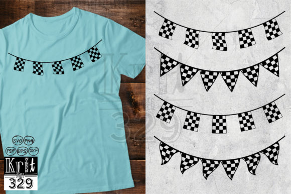 Bunting Flag Checkered Racing: Graphics for Crafts