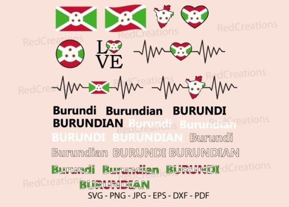 Burundi Flag Bundle Graphics for Crafts