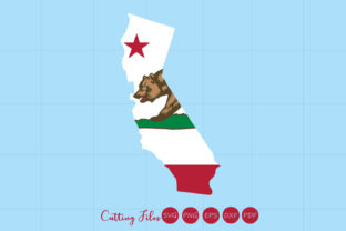 California State with Flag Background Graphics