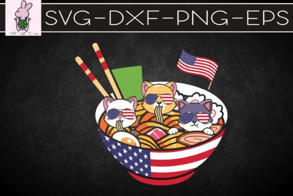 Cats Ramen Anime American Flag Graphics