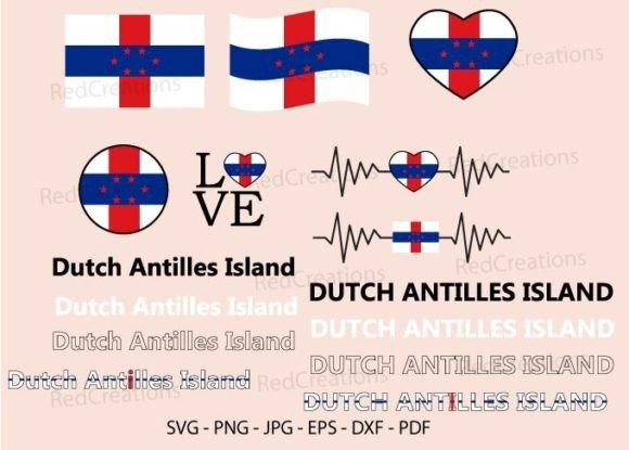 Dutch Antilles Island Flag Bundle Svg