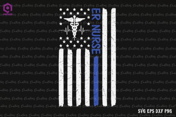 ER Nurse American Flag Graphics & Crafts