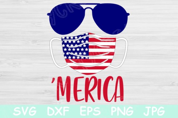 Flag Mask Merica 4th of July Graphics and Crafts