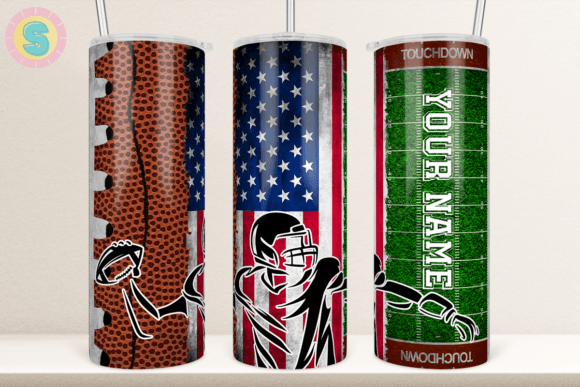 Football American Flag 20Oz Tumbler Wrap: Graphics for Crafts