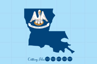 Graphics & Crafts: Louisiana State with Flag Background