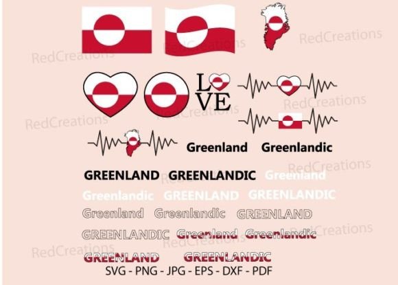 Greenland Flag Bundle: Graphics and Crafts