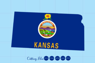 Kansas State with Flag Background Graphics