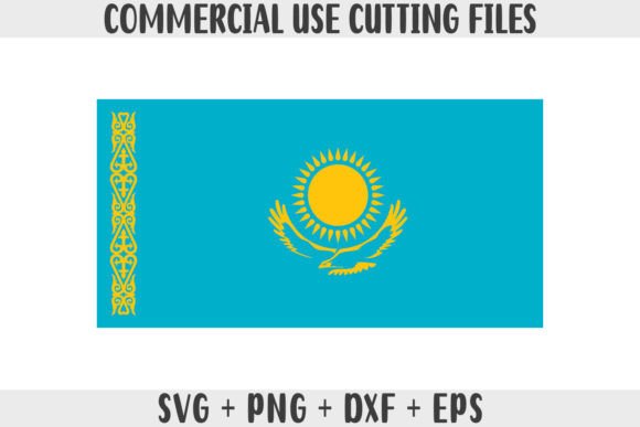 Kazakhstan Flag SVG Original Colors Graphics