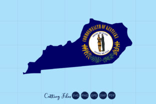 Kentuky State with Flag Background Graphics