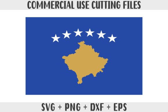 Kosovo Flag SVG Original Colors Graphics and Crafts