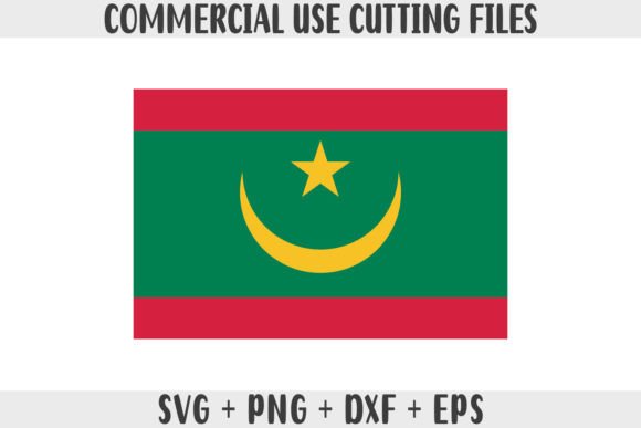 Mauritania Flag SVG Original Colors Graphics