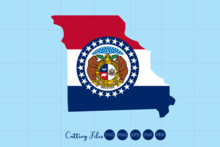Missouri State with Flag Background Graphics