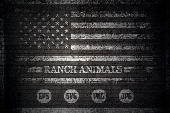 Ranch Animals - USA Flag Graphics and Crafts