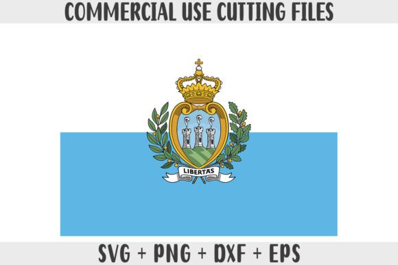 San Marino Flag SVG Original Colors Graphics & Crafts