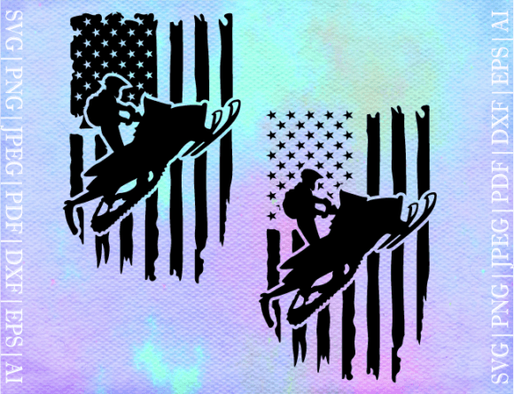 Snowmobile Man Flag SVG Review