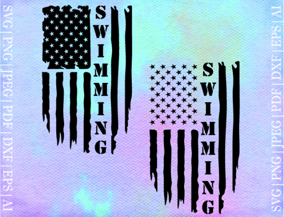 Swimming US Flag SVG for Crafts and Graphics