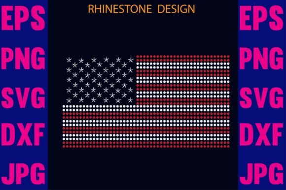 USA Rhinestone Flag Graphics and Crafts