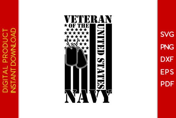 Veteran of the United States Flag Navy Graphics and Crafts