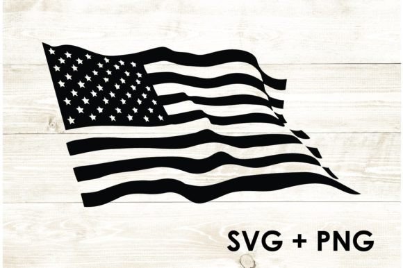 Waving Flag USA American Country Graphics